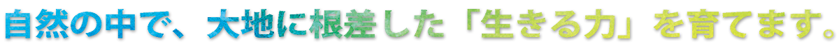 自然の中で、大地に根差した「生きる力」を育てます。